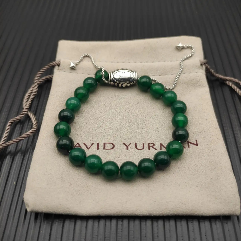 David Yurman Retractable Green Agate Bracelet
